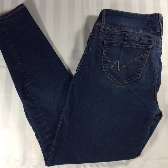 Ladies Short Length Medium Wash Stretch Skinny Jeans - Picture 1 of 2